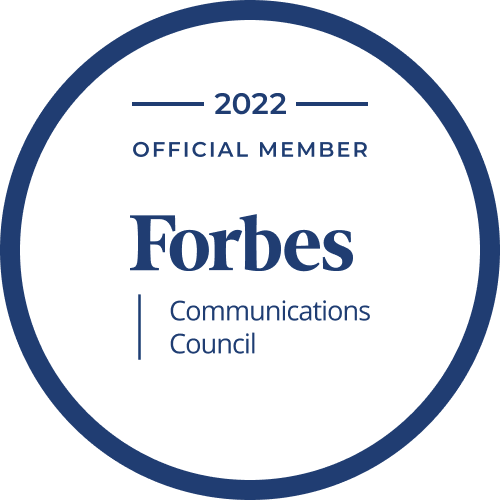 Forbes 2020 councils logo in blue and white