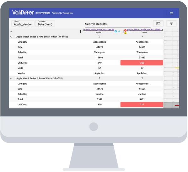 ValiDiffer Data comparison