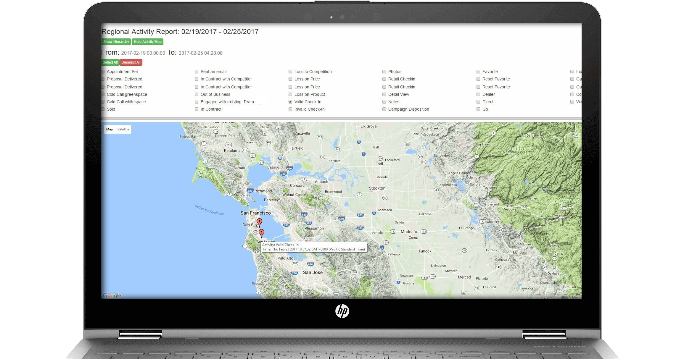 tProspector mobile reporting maps