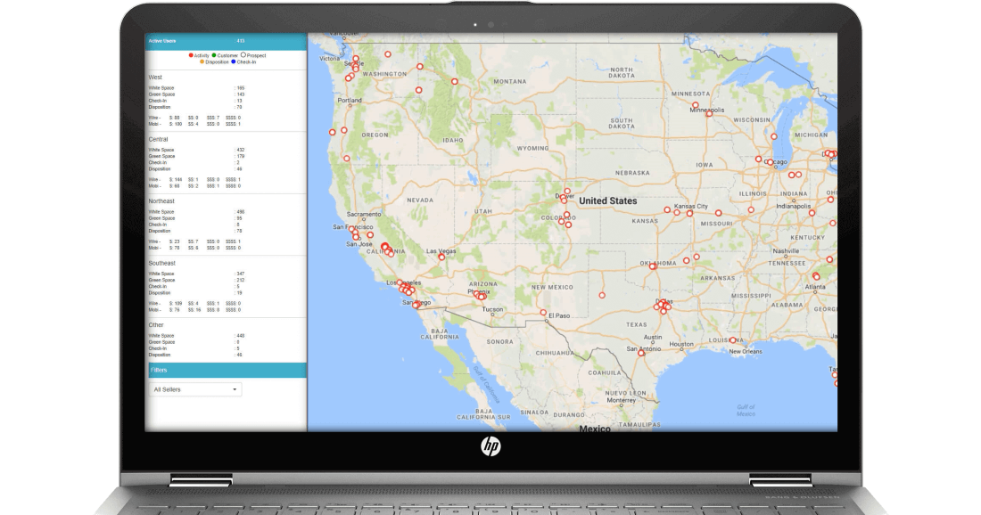 tProspector mobile reporting mapview