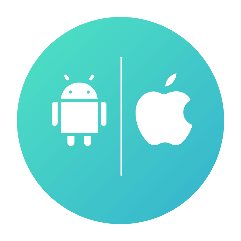 mobile supported operating system logos - apple, andriod